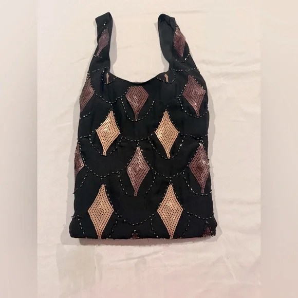 Vintage 1960s Hand-Beaded Sequined Shift Dress - Size S - Picture 11 of 12